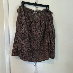 Brown Bubble Midi Blouse for Work